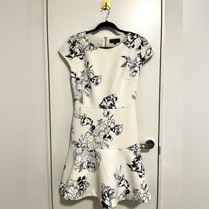 Oxford White/Navy Oriental Floral Dress (US Size 4)
